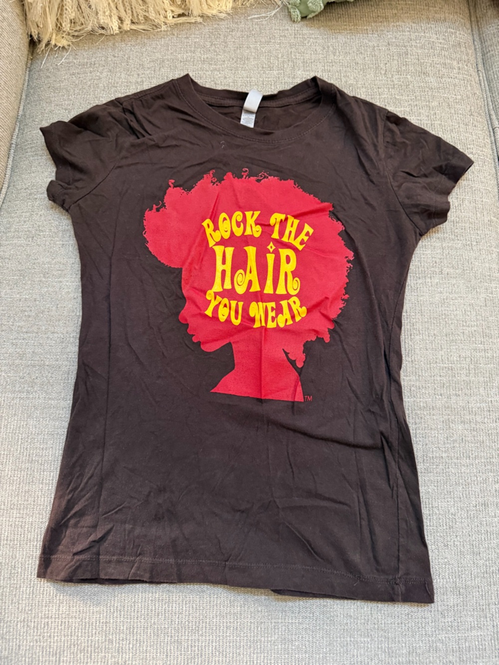 Brown Tshirt Rock the Hair you wear